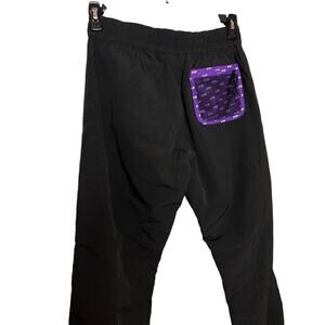 FTP Black Track Pants with Purple Logo Back Pocket Small